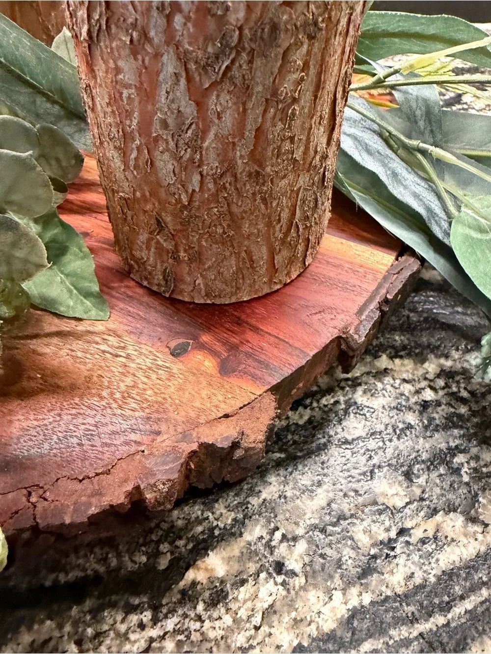 Rustic Lodge Cabin Wood Bark Votive Candle Holders - Natural Brown Centerpiece - Picture 13 of 15